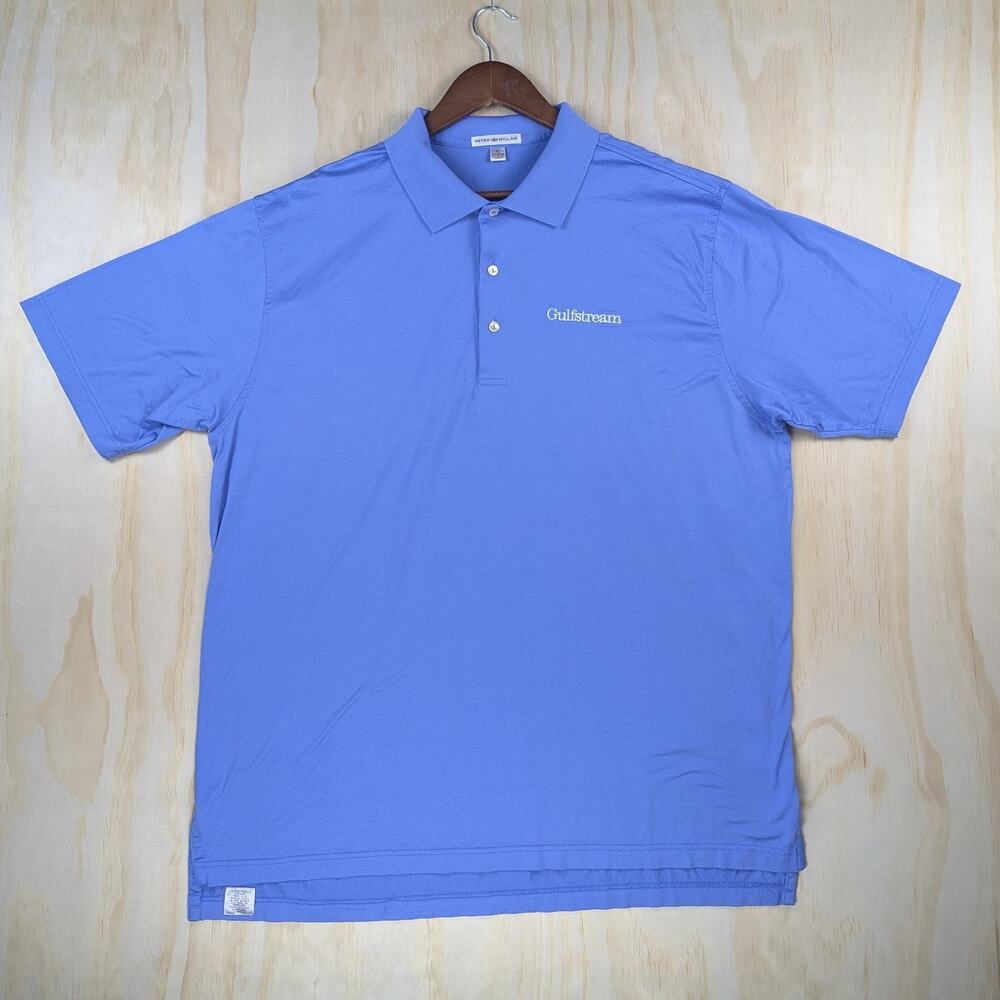Peter Millar Men's XL Polo Shirt Short Sleeve Blue Gulfstream 100% Cotton Golf